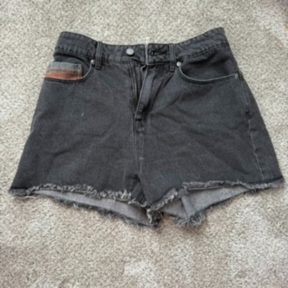 Roxy cut off black denim shorts with back pocket detail
